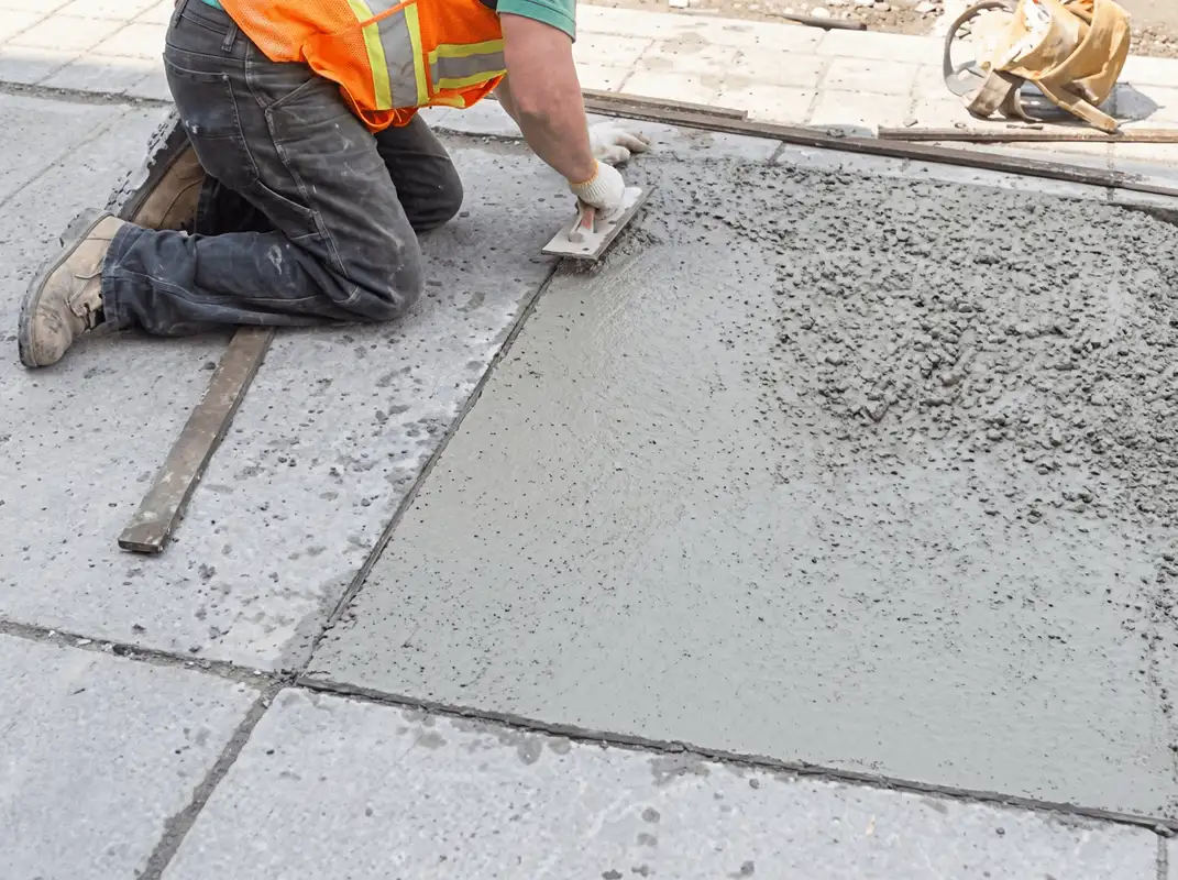 Professional repairing a concrete floor in Fort Lauderdale, FL
