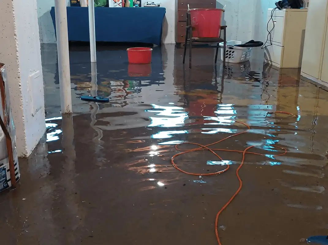 Basement with boiler, cabinets and washing machine completely flooded in Fort Lauderdale, FL